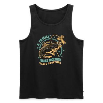 A Family That Fishes Together Stays Together - Men's Premium Organic Tank Top - black - Front - Michal (187cm)
