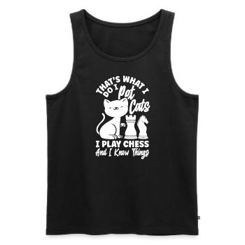 Thats What I Do Pet Cats Play Chess and Know - Men's Premium Organic Tank Top - black - Front - Michal (187cm)