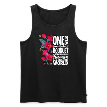 A Strong Single Women Can Change The World Flowers - Men's Premium Organic Tank Top - black - Front - Michal (187cm)