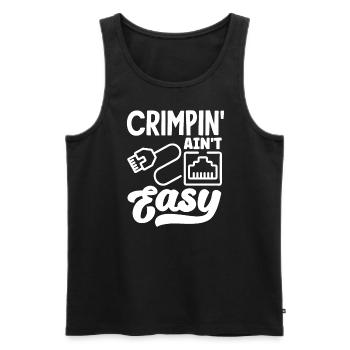 Crimpin' Ain’t Easy Network Admin - Débardeur bio Premium Homme - noir - Devant - AI Model Male 178 light (178cm)