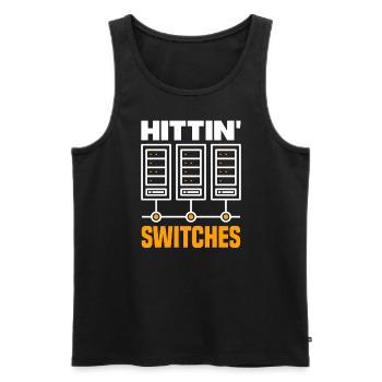 Hittin' Switches Network Admin - Männer Premium Bio Tank Top - Schwarz - Vorne - AI Model Male 178 light (178cm)