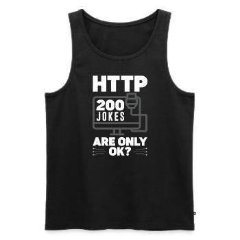 HTTP 200 Jokes Are Only Ok? Network Admin - Men's Premium Organic Tank Top - black - Front - AI Model Male 178 light (178cm)