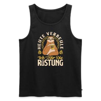 Heute verbeule ich mir die Rüstung Biertrinker & - Männer Premium Bio Tank Top - Schwarz - Vorne - Michal (187cm)