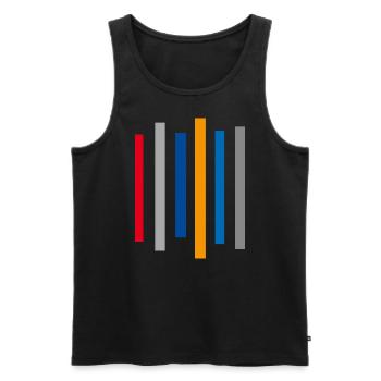 Couleurs Rayures - Débardeur bio Premium Homme - noir - Devant - AI Model Male 178 light (178cm)