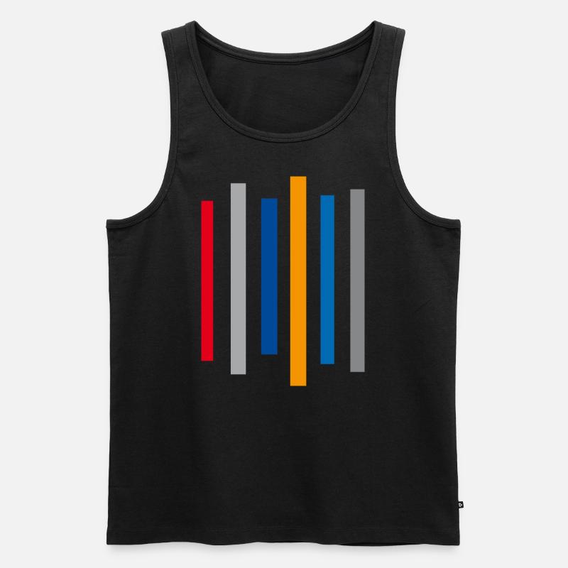 Farben Streifen - Männer Premium Bio Tank Top - Schwarz