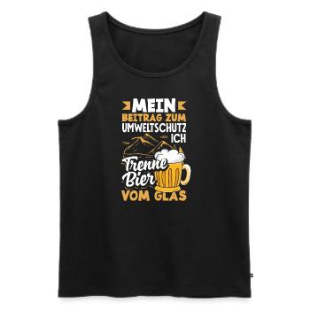 Mein Beitrag zum Umweltschutz - Ich trenne Bier - Männer Premium Bio Tank Top - Schwarz - Vorne - Michal (187cm)