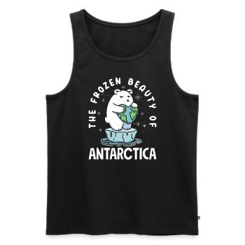 The frozen beauty of Antarctica Expedition - Men's Premium Organic Tank Top - black - Front - AI Model Male 178 light (178cm)