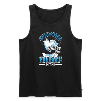 Antarctica where life freezes in time Expedition - Männer Premium Bio Tank Top - Schwarz - Vorne - Michal (187cm)