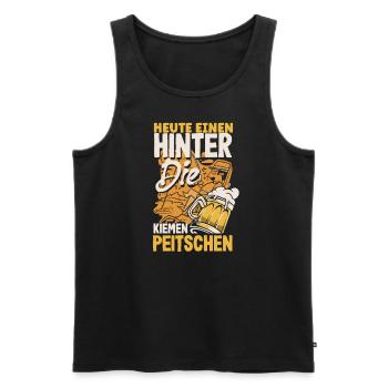 Heute einen hinter die Kiemen peitschen Bier - Männer Premium Bio Tank Top - Schwarz - Vorne - Michal (187cm)