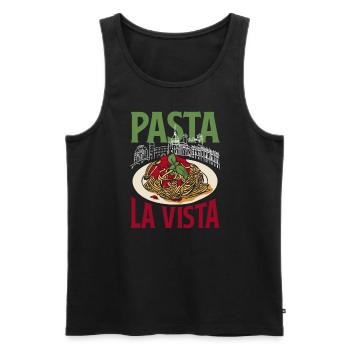 Pasta la vista - Männer Premium Bio Tank Top - Schwarz - Vorne - AI Model Male 178 light (178cm)