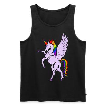 Einhorn - Männer Premium Bio Tank Top - Schwarz - Vorne - Michal (187cm)