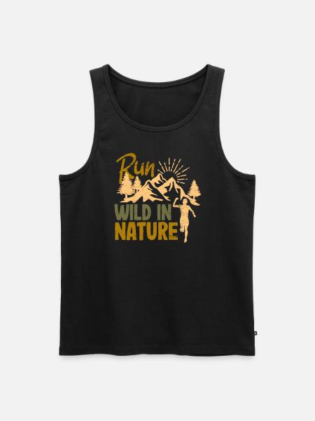 Run in nature - Männer Premium Bio Tank Top - Schwarz