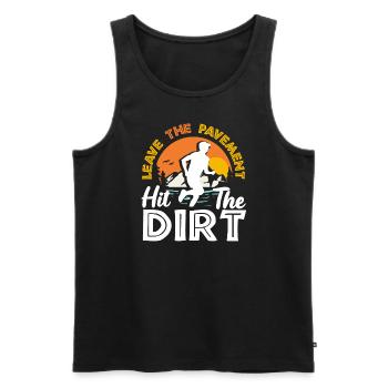 Leave the Pavement hit the dirt - Männer Premium Bio Tank Top - Schwarz - Vorne - AI Model Male 178 light (178cm)