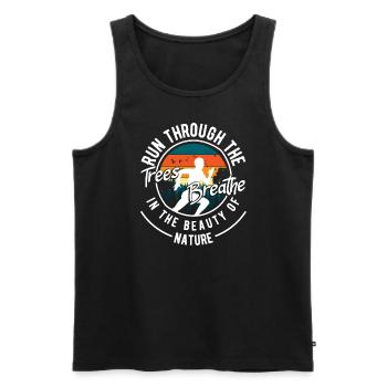 Run through the trees - Männer Premium Bio Tank Top - Schwarz - Vorne - AI Model Male 178 light (178cm)
