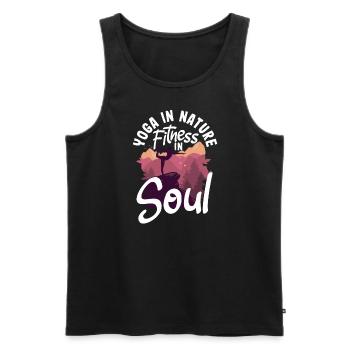 Yoga in nature fitness in soul - Männer Premium Bio Tank Top - Schwarz - Vorne - Michal (187cm)