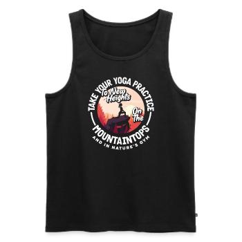 Take your yoga practice to new heights in - Männer Premium Bio Tank Top - Schwarz - Vorne - Michal (187cm)