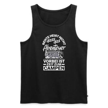 Rente heißt Zeit zum Campen - Männer Premium Bio Tank Top - Schwarz - Vorne - Michal (187cm)