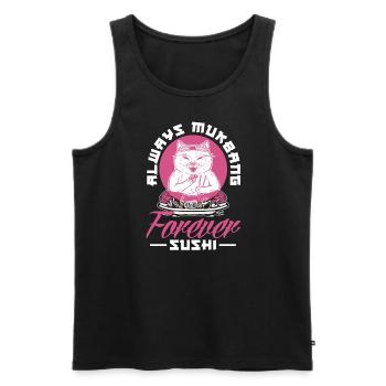 Mukbang et Sushi - Débardeur bio Premium Homme - noir - Devant - AI Model Male 178 light (178cm)