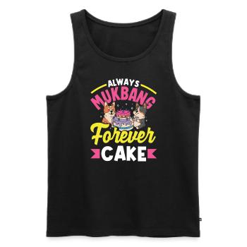 Mukbang et gâteau - Débardeur bio Premium Homme - noir - Devant - AI Model Male 178 light (178cm)