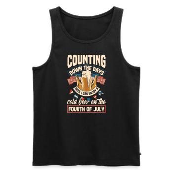 Counting down the days until I can enjoy cold beer - Männer Premium Bio Tank Top - Schwarz - Vorne - Michal (187cm)