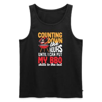 I can put my BBQ skills to the test - Men's Premium Organic Tank Top - black - Front - AI Model Male 178 light (178cm)