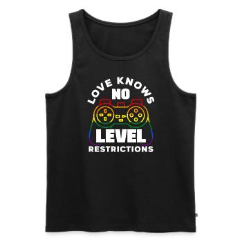 Love knows no level restrictions LGBTQ+ Gamer - Männer Premium Bio Tank Top - Schwarz - Vorne - AI Model Male 178 light (178cm)