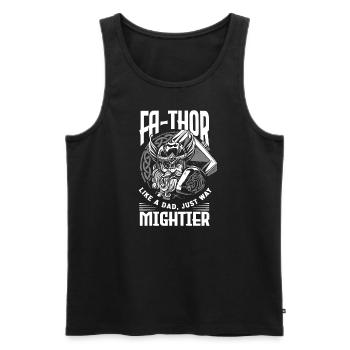 FA-THOR comme un père juste un Viking beaucoup plus puissant - Débardeur bio Premium Homme - noir - Devant - Michal (187cm)