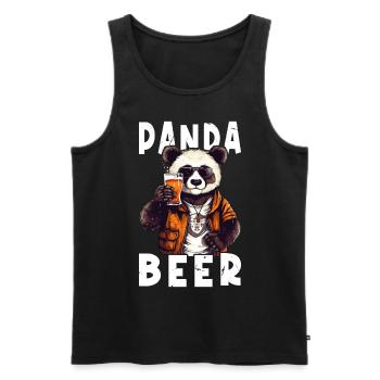 Panda Beer Beer Bear Funny Saying Humor Party - Men's Premium Organic Tank Top - black - Front - AI Model Male 178 light (178cm)