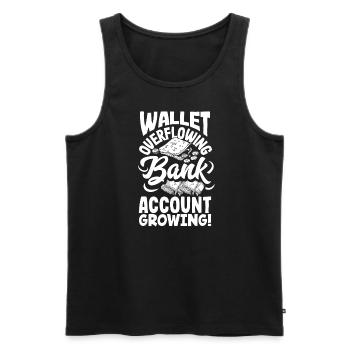 Wallet Overflowing Bank Account Growing Cash - Men's Premium Organic Tank Top - black - Front - AI Model Male 178 light (178cm)