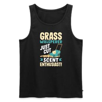 Grass Whisperer Just-Cut Scent Enthusiast - Men's Premium Organic Tank Top - black - Front - AI Model Male 178 light (178cm)