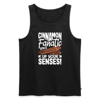 Cinnamon Fanatic Spice Up Your Senses Aromatic - Men's Premium Organic Tank Top - black - Front - AI Model Male 178 light (178cm)