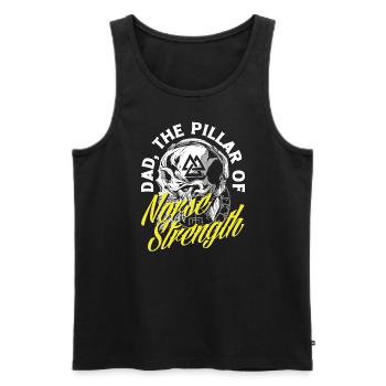 Dad the Pillar of Norse Strength Father's Day - Men's Premium Organic Tank Top - black - Front - Michal (187cm)