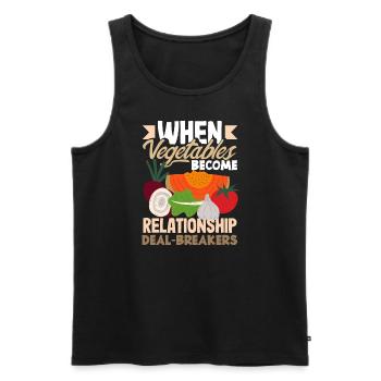 When vegetables become relationship deal-breakers - Männer Premium Bio Tank Top - Schwarz - Vorne - Michal (187cm)