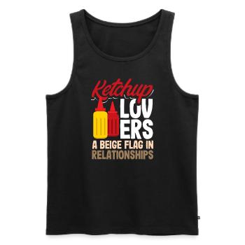 Ketchup lovers A beige flag in relationships - Männer Premium Bio Tank Top - Schwarz - Vorne - Michal (187cm)