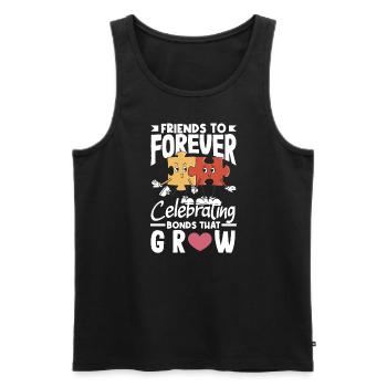 Friends to Forever Celebrating Bonds That Grow - Men's Premium Organic Tank Top - black - Front - Michal (187cm)