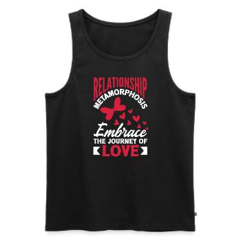 Relationship Metamorphosis Embrace the Journey of - Men's Premium Organic Tank Top - black - Front - AI Model Male 178 light (178cm)