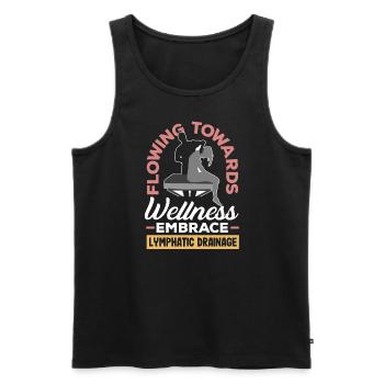Flowing Towards Wellness Embrace Lymphatic - Men's Premium Organic Tank Top - black - Front - Michal (187cm)