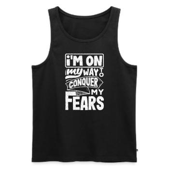 I'm on my way to conquer my fears - Men's Premium Organic Tank Top - black - Front - AI Model Male 178 light (178cm)