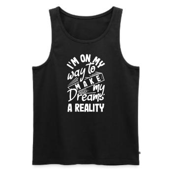 I'm on my way to make my dreams a reality - Männer Premium Bio Tank Top - Schwarz - Vorne - AI Model Male 178 light (178cm)