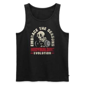 Embrassez l’évolution de la musculation des saisons - Débardeur bio Premium Homme - noir - Devant - Michal (187cm)