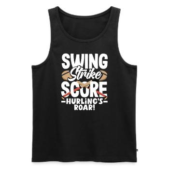 Hurling Ireland Gaelic Irish Sport Sliotar Team - Männer Premium Bio Tank Top - Schwarz - Vorne - Michal (187cm)