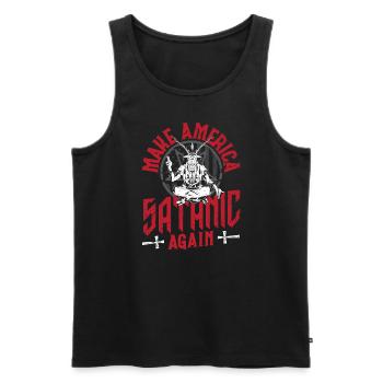 Satan Make America Satanic Again Occult - Männer Premium Bio Tank Top - Schwarz - Vorne - AI Model Male 178 light (178cm)