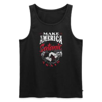Satan Make America Satanic Again Occult - Männer Premium Bio Tank Top - Schwarz - Vorne - AI Model Male 178 light (178cm)