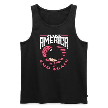 Emoticon Make America Emo Again Emocore Aesthetic - Männer Premium Bio Tank Top - Schwarz - Vorne - Michal (187cm)