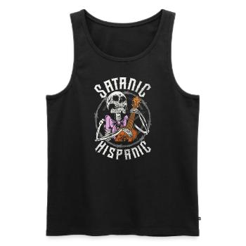 Satanic Hispanic Pentagram Mexican Occult Baphomet - Men's Premium Organic Tank Top - black - Front - AI Model Male 178 light (178cm)