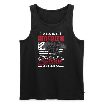 Satan Make America Satanic Again Occult - Männer Premium Bio Tank Top - Schwarz - Vorne - AI Model Male 178 light (178cm)