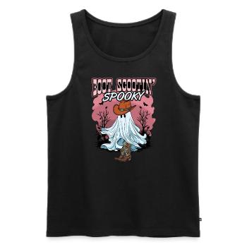 Halloween Cute Ghost Retro Western Funny Boot - Männer Premium Bio Tank Top - Schwarz - Vorne - Michal (187cm)