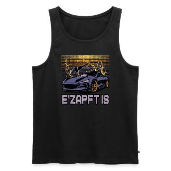 Lustiger Elektrofahrzeug-Witz E'Zapft is - Männer Premium Bio Tank Top - Schwarz - Vorne - Michal (187cm)