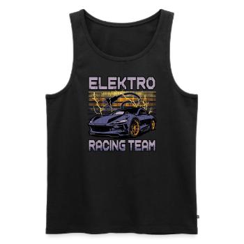Lustiger Elektrofahrzeug-Witz Elektro Racing Team - Männer Premium Bio Tank Top - Schwarz - Vorne - Michal (187cm)