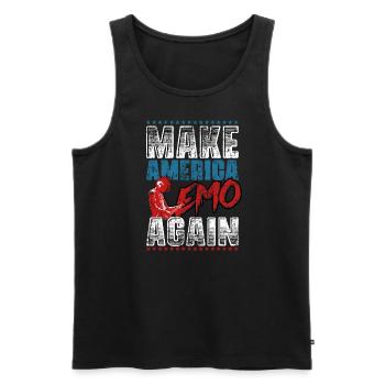 Emoticon Make America Emo Again Emocore Aesthetic - Men's Premium Organic Tank Top - black - Front - AI Model Male 178 light (178cm)